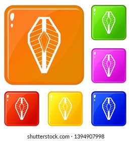 Shield icons set collection vector 6 color isolated on white background