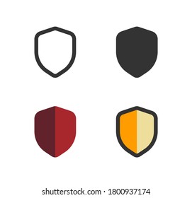 Shield icons set design graphic with line, filled, and solid sytle. Vector for company or corporate business. Eps 10 illustration.