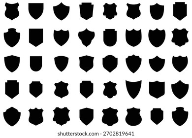 Ícones de blindagem definidos. Ícone de blindagem define o design do vetor. Coleção de ícones de escudo de segurança. Vetor de segurança de blindagem. Ilustração vetorial. 