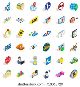 Shield icons set. Isometric style of 36 shield vector icons for web isolated on white background