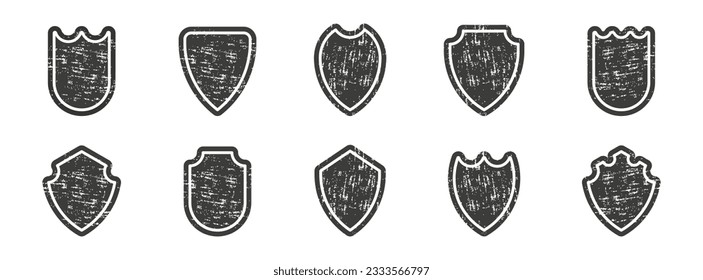 Juego de iconos de escudo. Proteger la colección de escudos. Ilustración vectorial.