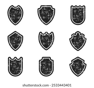 Shield icons set. Protect shield collection. Vector illustration.