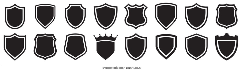 Juego de iconos de escudo. Proteger el vector de protección