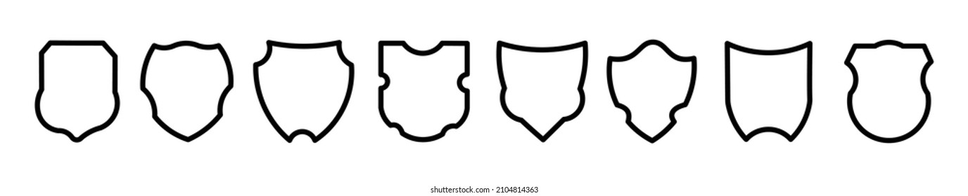 
Shield icons set. Protect shield vector Black line shield icon set in Badge quality symbol Vector illustration.