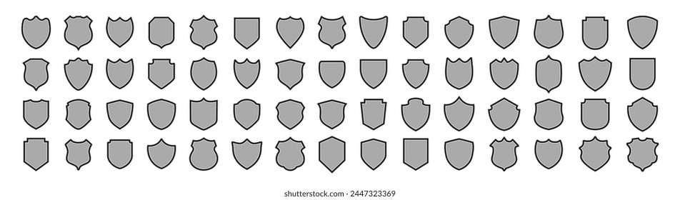 Iconos de escudo establecidos. Proteja el Vector blindado. Elementos de diseño para el concepto de seguridad y protección
