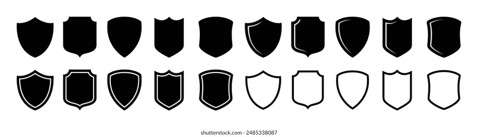 Shield icons set. Protect shield vector. Protect signs Different shields icon collection