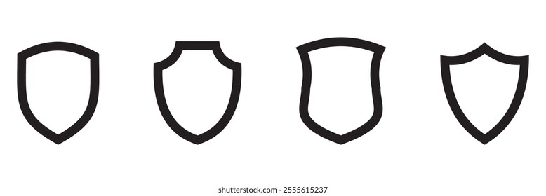 Shield icons set. Protect shield vector. Design elements for concept of safety and protection