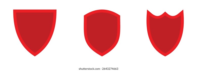 Ícones de blindagem definidos. Proteger o vetor de escudo. Elementos de concepção do conceito de segurança e proteção. Eps 10.