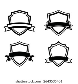 Shield icons set. Protect shield vector, hield Line Icons. Editable Stroke. Contains such icons as Badge, Defending, Firewall, Insignia, Privacy, Safety, Security, Logo, Military, Ornate, Armour 