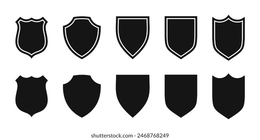 Shield icons set. Protect shield vectors