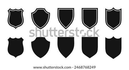 Shield icons set. Protect shield vectors