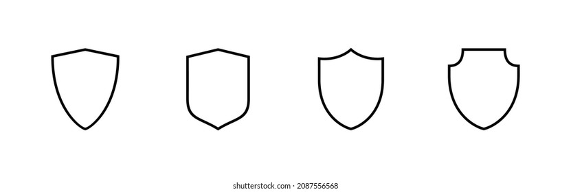 Juego de iconos de escudo. Icono de protección. Signo de seguridad y símbolo