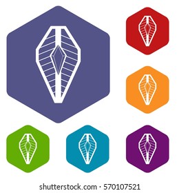 Shield icons set rhombus in different colors isolated on white background