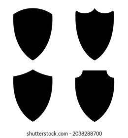 Shield icons set. Shield shape icons. Symbol shape. Different shields collection. Police badge. Security sumbol. Protect shield flat style - stock vector.