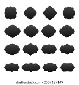 Shield icons set. shape icons. Symbol shape. Different shields collection. Security symbol. Protect shield flat style. A set of 36 shield icons.