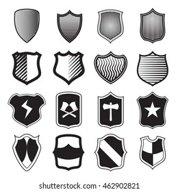Shield icons set in simple style. Protection shield set collection vector illustration