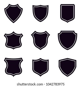 Shield icons set. Vector illustration.