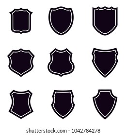 Shield icons set. Vector illustration.