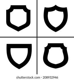 Shield icons set vector illustration