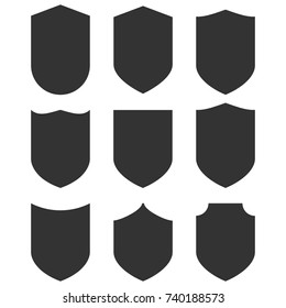 Shield icons set. Vector illustration.