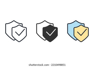 shield icons  symbol vector elements for infographic web
