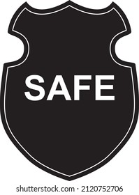 shield icons with text SAFE on white background
