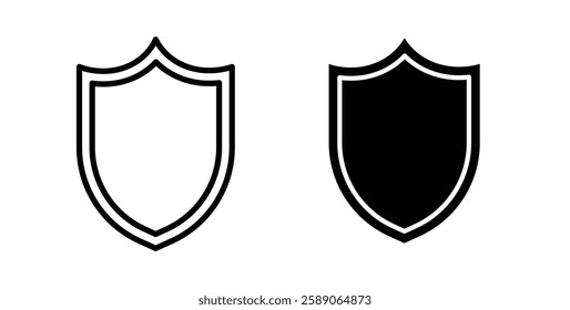 Shield icons thin line illustrations designs