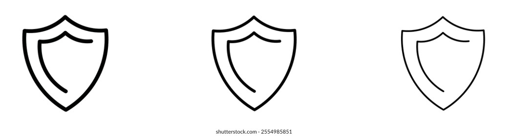 Shield icons in tree different stroke sizes