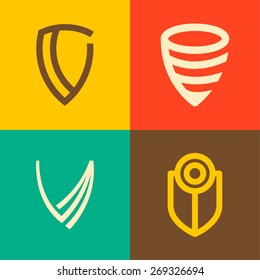 Shield icons, vector design template element