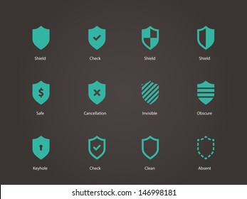 Shield icons. Vector illustration.