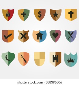 Shield icons. Vector illustration. EPS10.