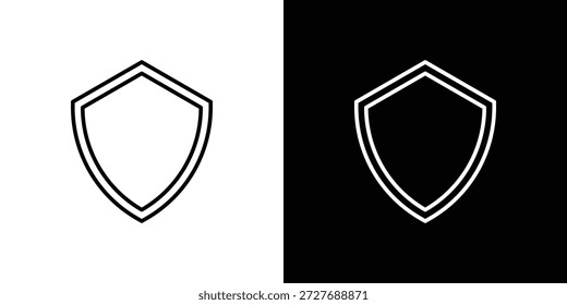 Vector de iconos de escudo.Trazo editable.signo de estilo lineal