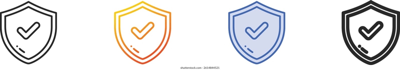 shield icon.Thin Linear, Gradient, Blue Stroke and bold Style Design Isolated On White Background
