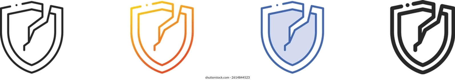 shield icon.Thin Linear, Gradient, Blue Stroke and bold Style Design Isolated On White Background