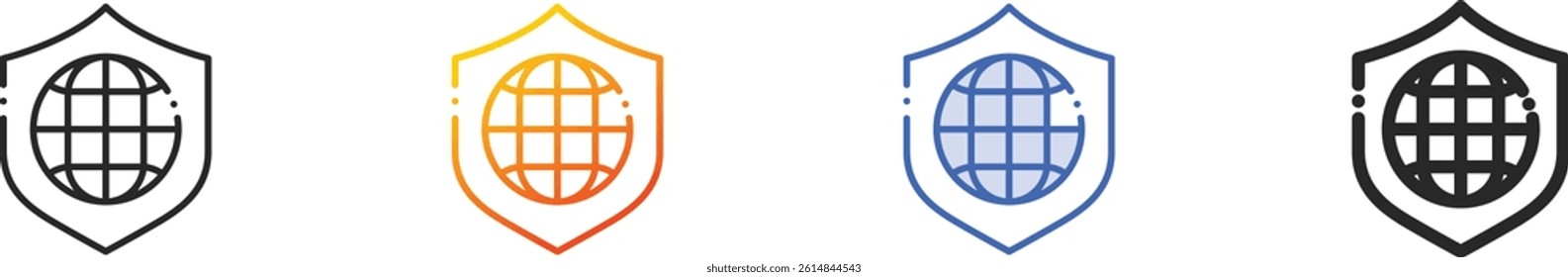 shield icon.Thin Linear, Gradient, Blue Stroke and bold Style Design Isolated On White Background