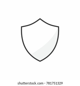 Shield icoon outline. flat desig on white background