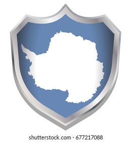 A Shield Illustration with the flag for the country of Antartica