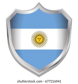 A Shield Illustration with the flag for the country of Argentina
