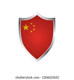 A Shield Illustration with the flag for the country of China
