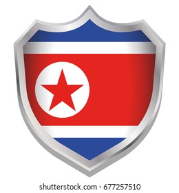 A Shield Illustration with the flag for the country of North Korea