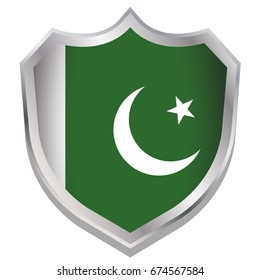 A Shield Illustration with the flag for the country of Pakistan