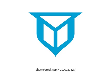 shield illustration with glass YM vector logo symbol design icon sign idea