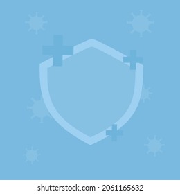 Shield illustration protection from virus concept. Coronavirus 2019-nCoV Bacteria Icon. Bacteria Protection logo vector. Coronavirus outbreak Stop virus.