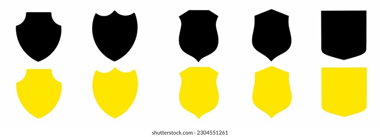 Shield illustration set. Shield icon. Stock vector.