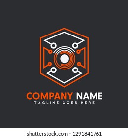 shield illustrations and circuit boards, security logo and modern technology, vector logo for industrial and business templates, web logo