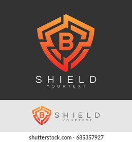 shield initial Letter B Logo design