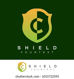 shield initial Letter C Logo design