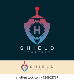 shield initial Letter H Logo design