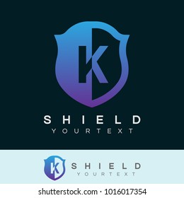 shield initial Letter K Logo design