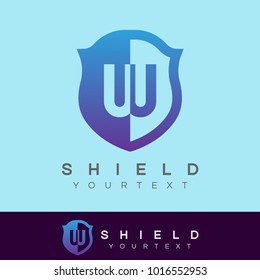 shield initial Letter W Logo design